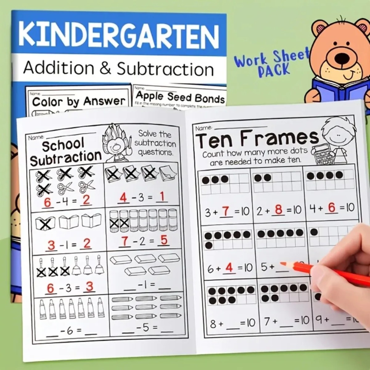 Kids Education Worksheet - Quaderno di Pratica Matematica: Fogli di