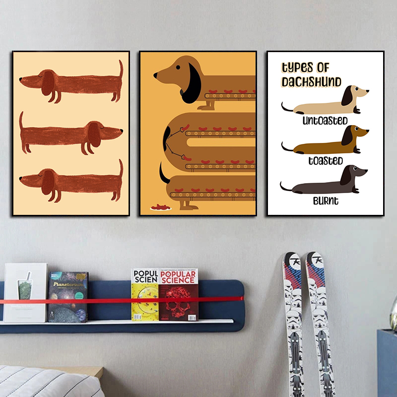 Kids Educational Poster - Divertente cartone animato cane bassotto poster