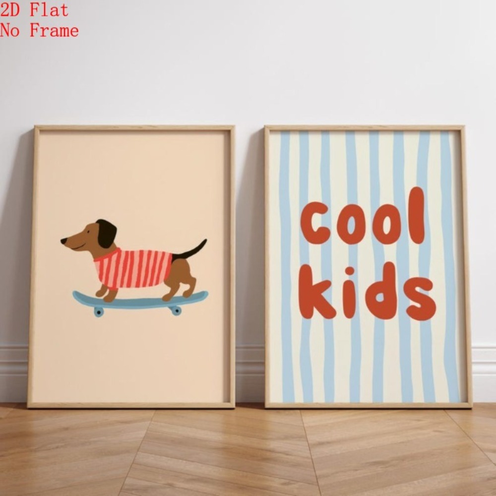 Kids Educational Poster - 2 poster su tela senza cornice,