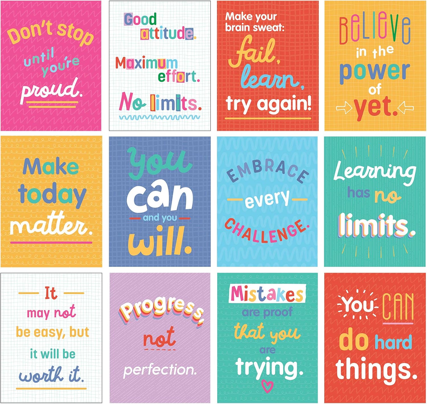 Kids Educational Poster - Poster educativi sul pensiero della crescita