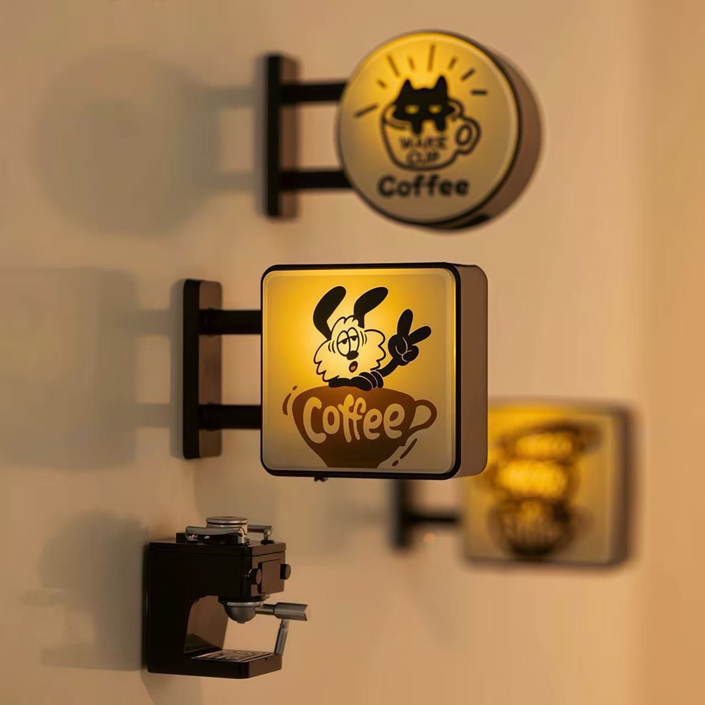 Magnetic Letter Board - American Coffee Shop Frigorifero illuminato Lavagna