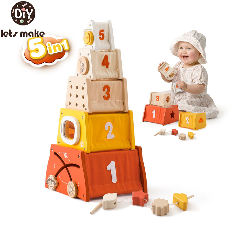 Kids Education Music - Bambini giocattoli Montessori in legno Threading