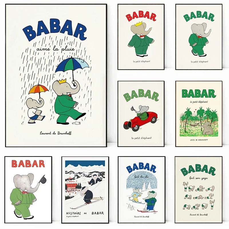 Elefante Babar Francia Fiabe P - Kids Educational Poster recensione e prezzo